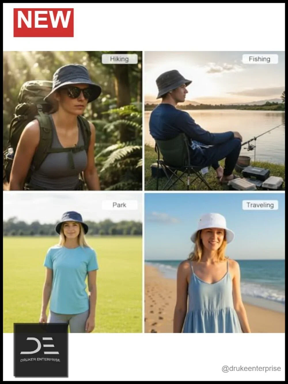 Retro Cotton Bucket Hat Foldable Sun Hat Summer Beach Fishing UV Protection